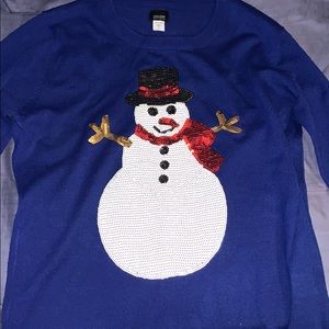 Ugly Holiday Sweater size XL sequin snowman